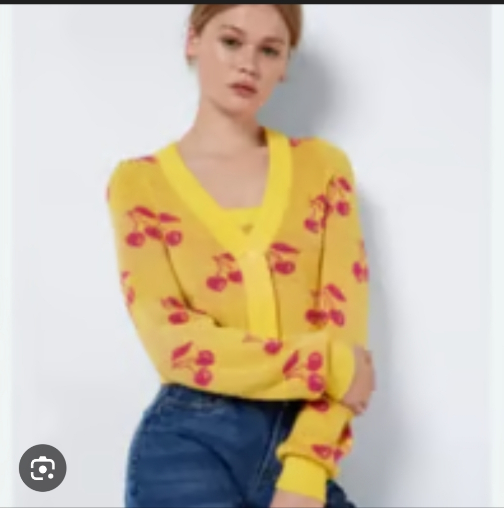 NWT $69 Noisy May Cosmic Cherry V-neck Cardigan Size XL - Picture 2 of 7